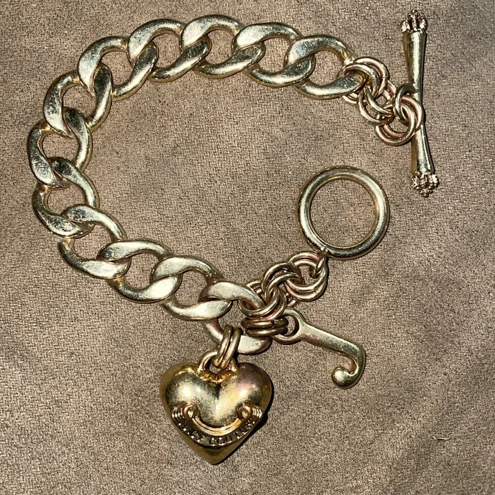 Vintage Juicy Courure puff heart toggle bold bracelet